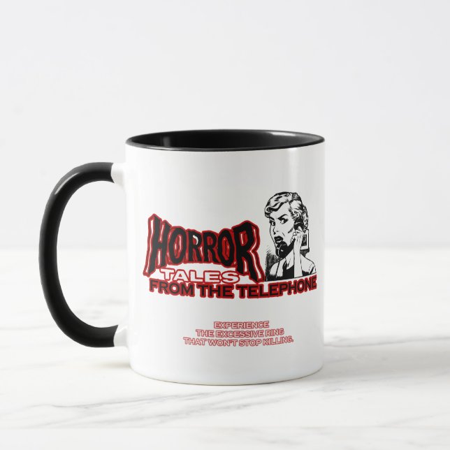 Horror Tales From The Telephone Retro Movie Ad Mug (Left)