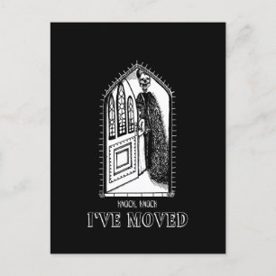 Horror themed monster announcement postcard