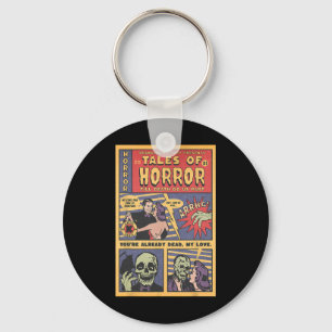 Horror Vintage Comic Book Retro Halloween Spooky S Keychain