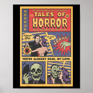 Horror Vintage Comic Book Retro Halloween Spooky S Poster