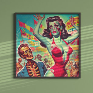 Horror Zombie Pinup Poster