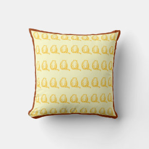 Hors blanc et jaune moutarde CATS coussin moderne
