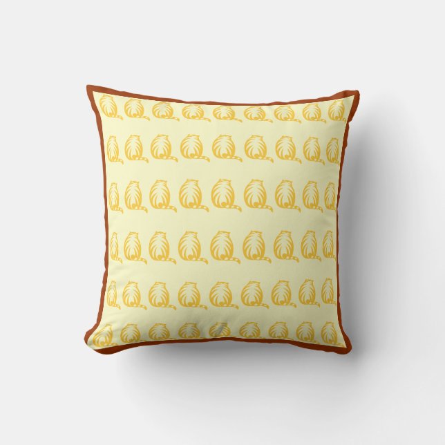 Hors blanc et jaune moutarde CATS coussin moderne (Recto)
