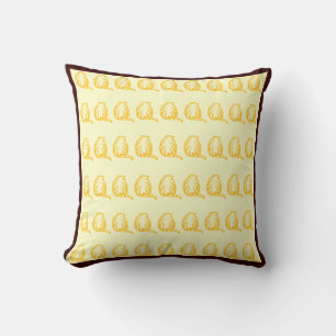 Hors blanc et jaune moutarde CATS coussin moderne