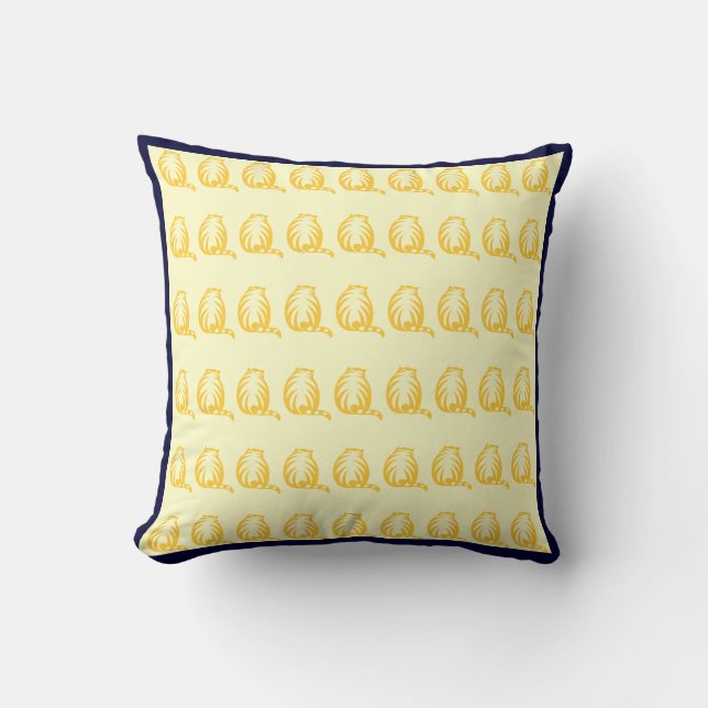 Hors blanc et jaune moutarde CATS coussin moderne (Recto)