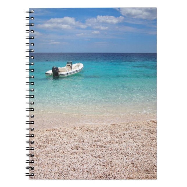 Hors-bord dans le carnet bleu de mer (Devant)