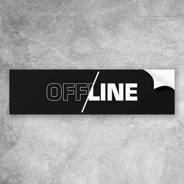 Hors ligne | Autocollant pare-chocs Geek Humour (Créateur téléchargé)