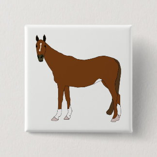 Horse 2 Inch Square Button