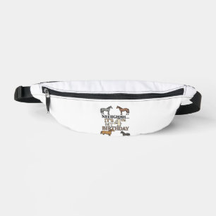Horse 4th Birthday Vintage Engraving Kids Party De Fanny Pack