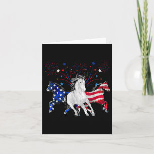 Horse 4th Of July Patriotic American Flag  Card
