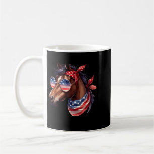 Horse 4th Of July Shirt Women Girls Horse Coffee Mug