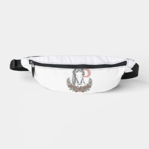 Horse 5th Birthday Vintage Floral Kids Party Desig Fanny Pack