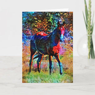 Horse Abstract Art Note Card