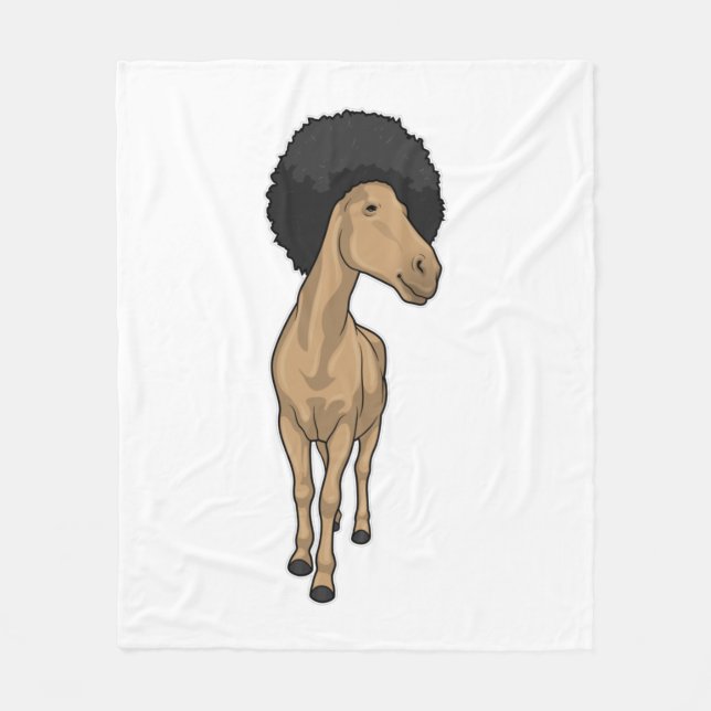 Horse Afro Fleece Blanket (Front)