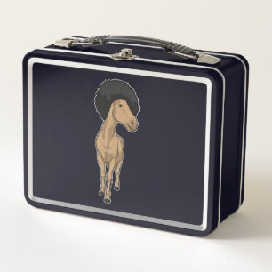 Horse Afro Metal Lunch Box