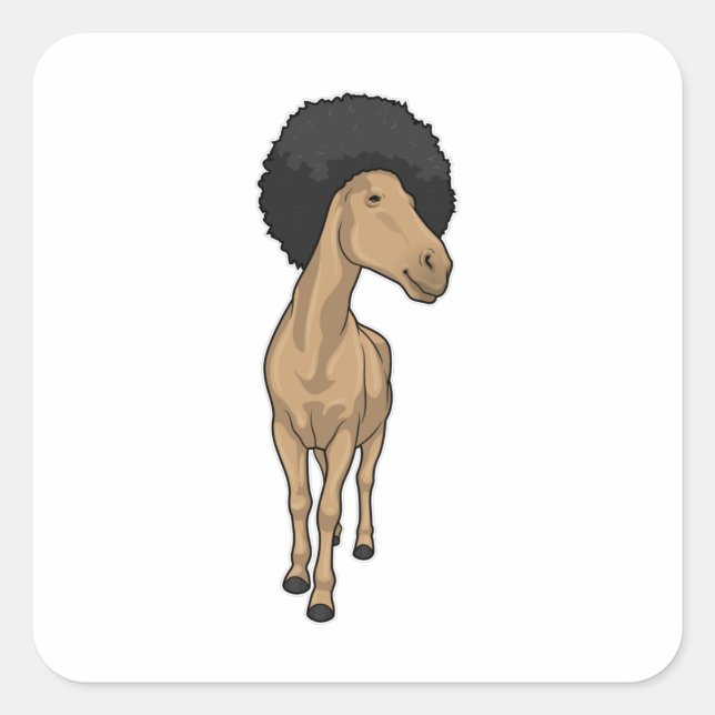 Horse Afro Square Sticker (Front)