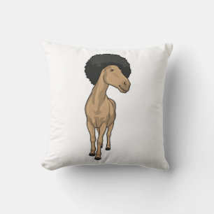 Horse Afro Throw Pillow