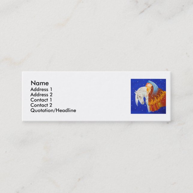 Horse and Angel Mini Business Card (Front)