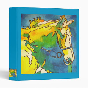 "Horse and Bridle Colourful Black Outline Art"  #h Binder