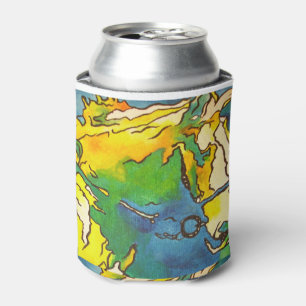 "Horse and Bridle Colourful Black Outline Art" #h Can Cooler