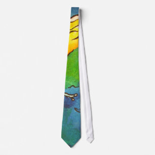"Horse and Bridle Colourful Black Outline Art"  #h Tie