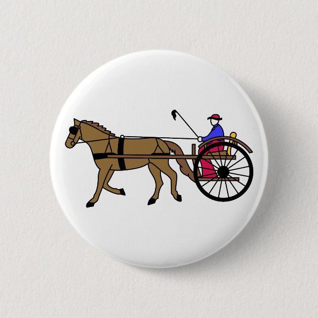 Horse and Buggy 2 Inch Round Button (Front)