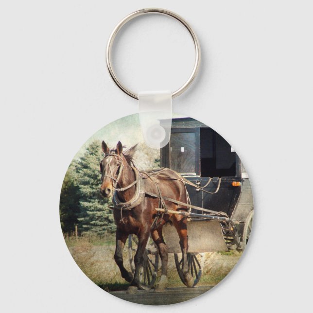 Horse and Buggy in Rural Iowa Keychain (Front)
