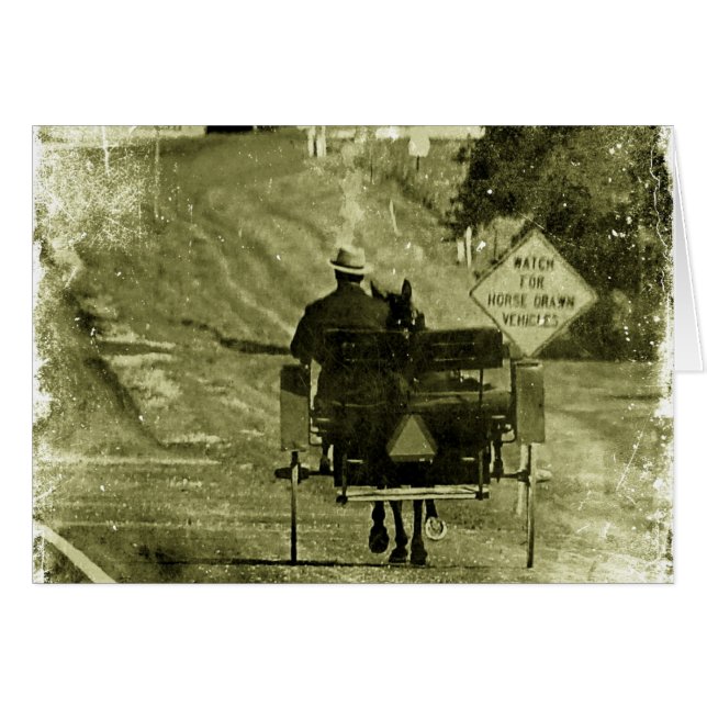 Horse and Buggy Sepia Grunge (Front Horizontal)