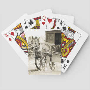 Horse and Buggy Sepia Playing Cards