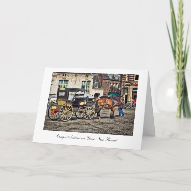 Horse and Buggy Taxi - Congratulations on New Home Card (Front)
