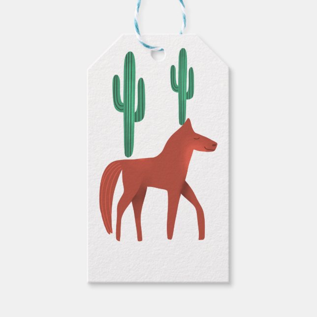 Horse and Cactus Gift Tags (Front)