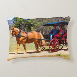 HORSE AND CARRIAGE - PAINTERLY ACCENT PILLOW