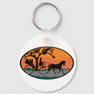 Horse and Carriage Ride Keychain