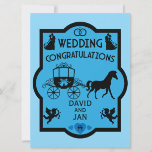 Horse And Cart Romantic Wedding Card