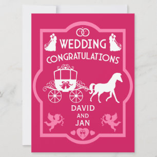 Horse And Cart Romantic Wedding Card