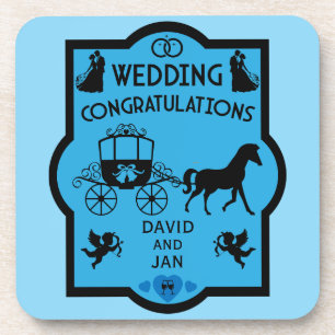Horse And Cart Romantic Wedding Coaster