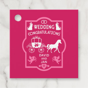 Horse And Cart Romantic Wedding Favour Tags