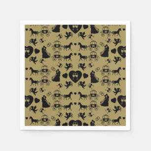 Horse And Cart Romantic Wedding Napkin