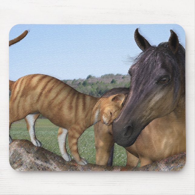 Horse and Cat Mousepad - Love Thy Neigh-Purr (Front)