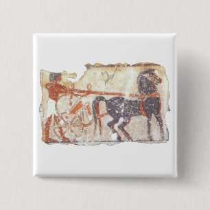 Horse and Chariot 2 Inch Square Button
