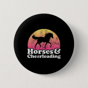 Horse And Cheerleader Women Or Girls Horses Cheerl 2 Inch Round Button