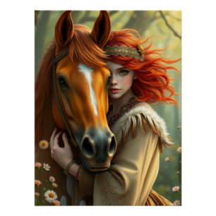 Horse and Companion Fantasy Art Poster