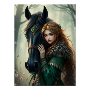 Horse and Companion Fantasy Art  Poster