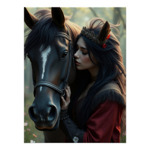 Horse and Companion Fantasy Art  Poster