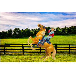 Horse and Cowboy Lumbar Pillow