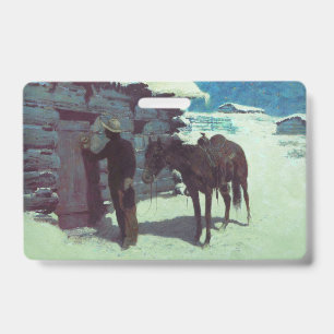 Horse and Cowboy Winter Snow Badge