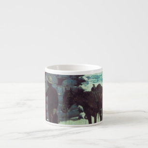 Horse and Cowboy Winter Snow Espresso Cup