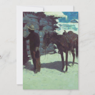 Horse and Cowboy Winter Snow Invitation