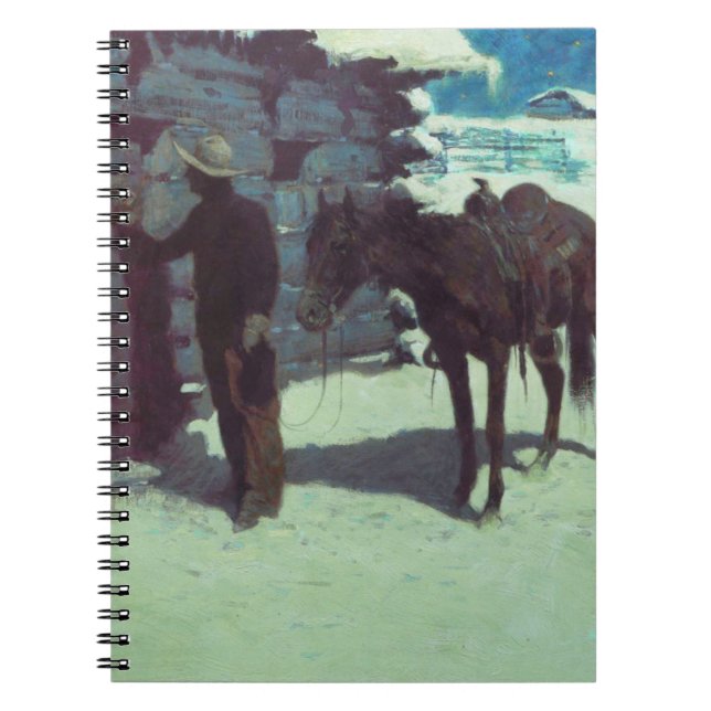 Horse and Cowboy Winter Snow Notebook (Front)