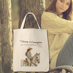 Horse and Cowgirl Inspirational Tote Bag